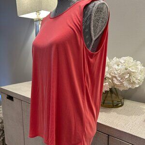 BCBGMAXAZRIA BCBG Red Teri Sleeveless Cowl Back Tank Top
